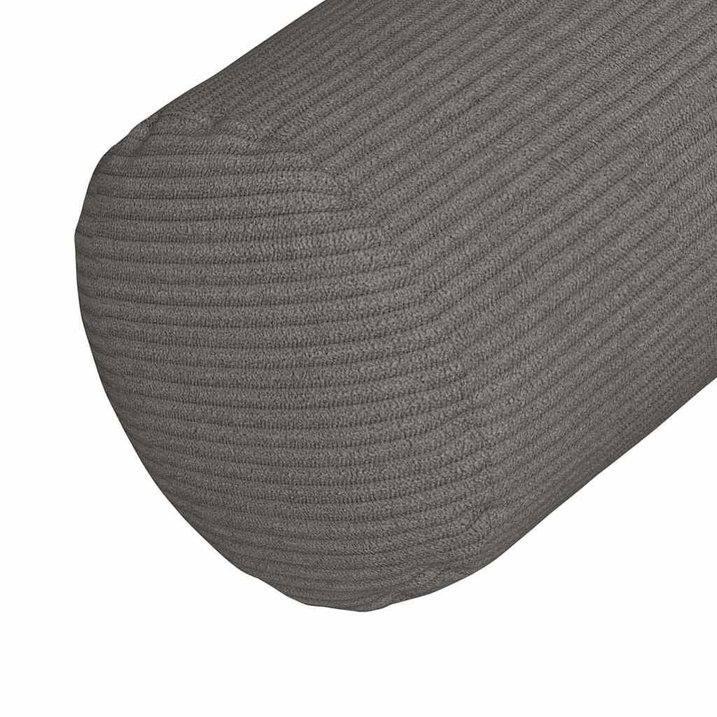vidaXL Bolster Kussens 2 pcs Donkergrijs Ø 15 x 40 cm Katoen Stof