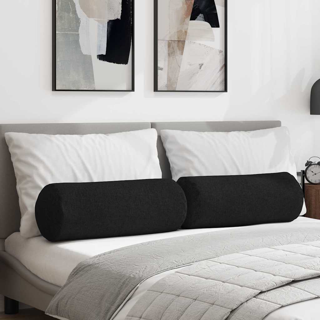 vidaXL Bolster Kussens 2 pcs Lichtgrijs Ø 15 x 40 cm Stof