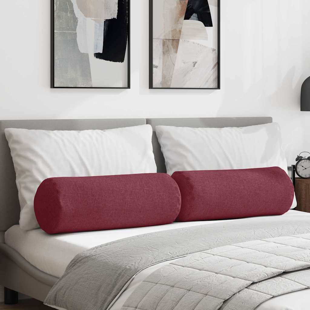 vidaXL Bolster Kussens 2 pcs Lichtgrijs Ø 15 x 40 cm Stof