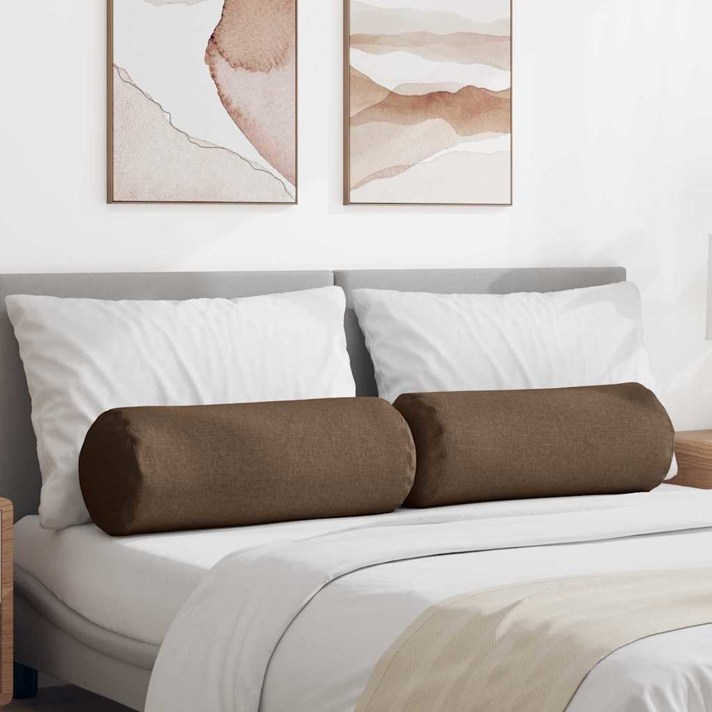 vidaXL Bolster Kussens 2 pcs Lichtgrijs Ø 15 x 40 cm Stof