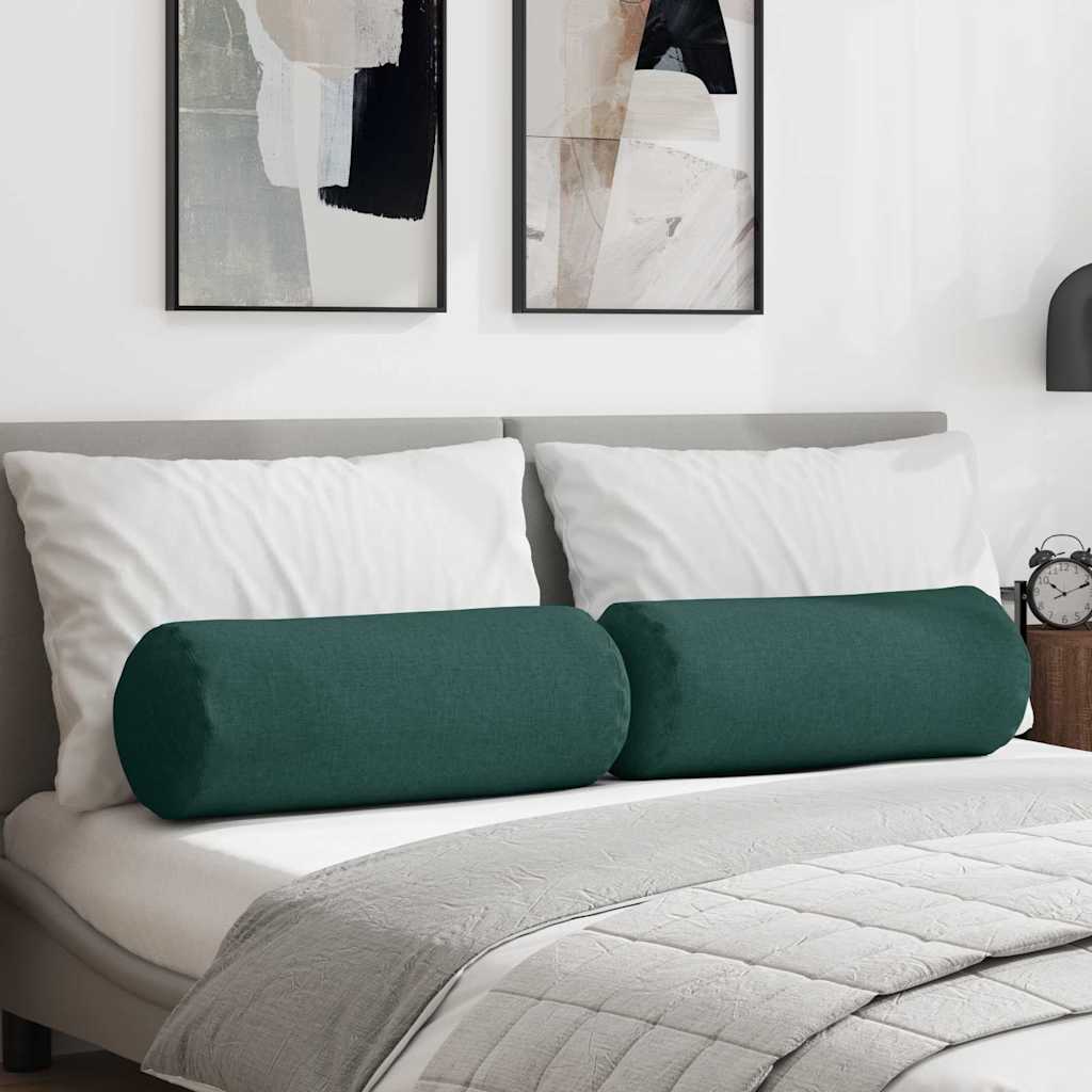 vidaXL Bolster Kussens 2 pcs Lichtgrijs Ø 15 x 40 cm Stof