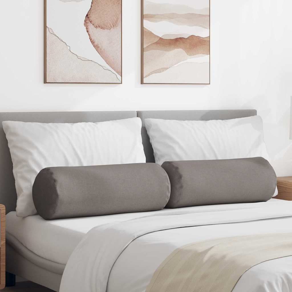 vidaXL Bolster Kussens 2 pcs Lichtgrijs Ø 15 x 40 cm Stof