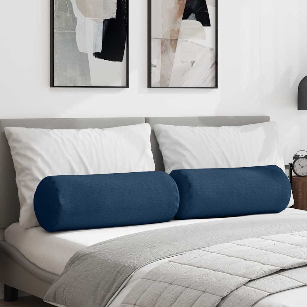 vidaXL Bolster Kussens 2 pcs Lichtgrijs Ø 15 x 40 cm Stof