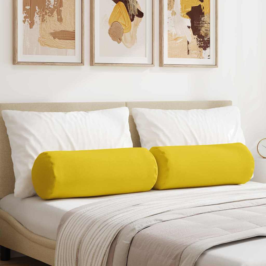 vidaXL Bolster Kussens 2 pcs Lichtgrijs Ø 15 x 40 cm Stof