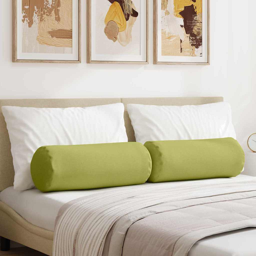 vidaXL Bolster Kussens 2 pcs Lichtgrijs Ø 15 x 40 cm Stof