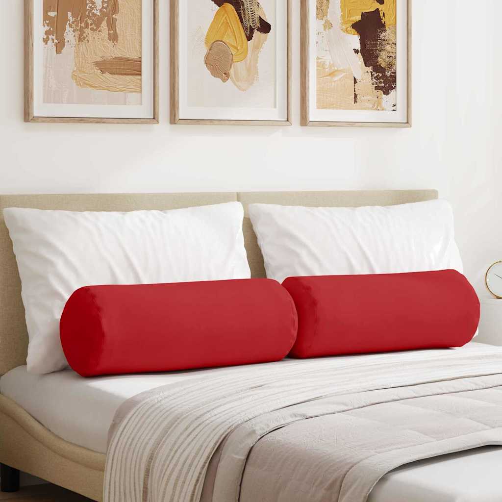 vidaXL Bolster Kussens 2 pcs Lichtgrijs Ø 15 x 40 cm Stof
