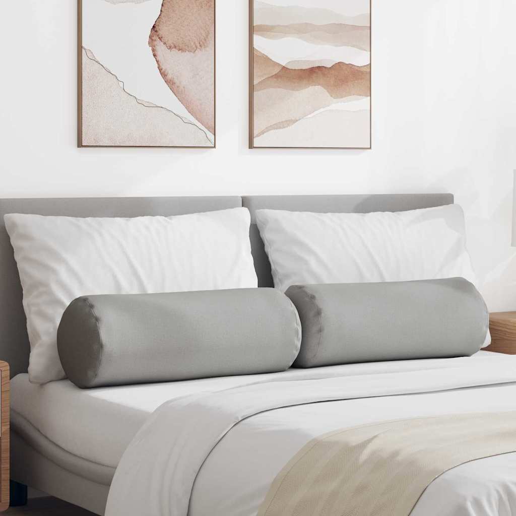 vidaXL Bolster Kussens 2 pcs Lichtgrijs Ø 15 x 40 cm Stof