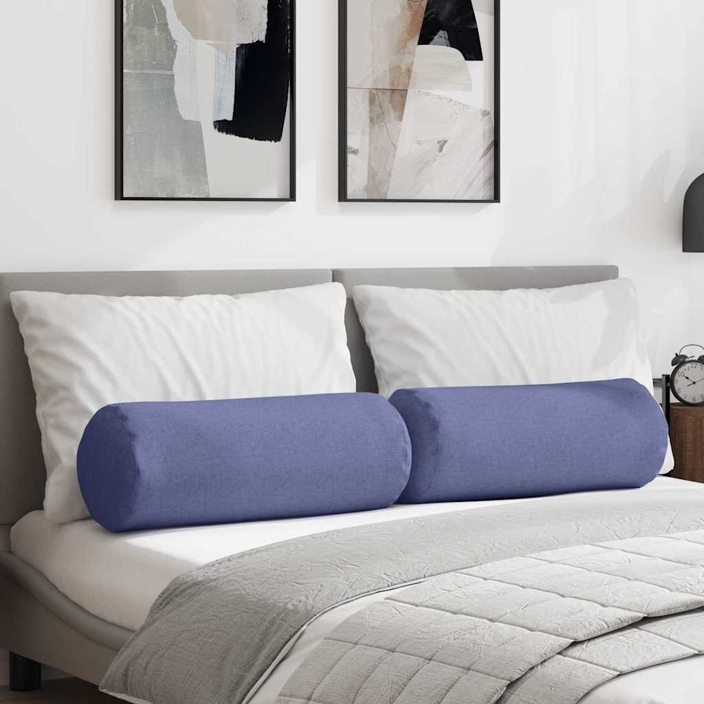 vidaXL Bolster Kussens 2 pcs Lichtgrijs Ø 15 x 40 cm Stof