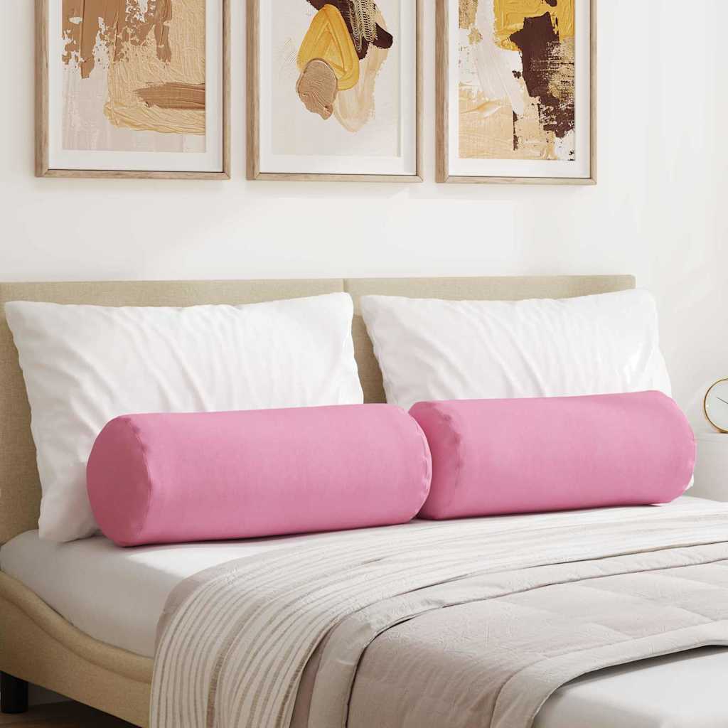 vidaXL Bolster Kussens 2 pcs Lichtgrijs Ø 15 x 40 cm Stof