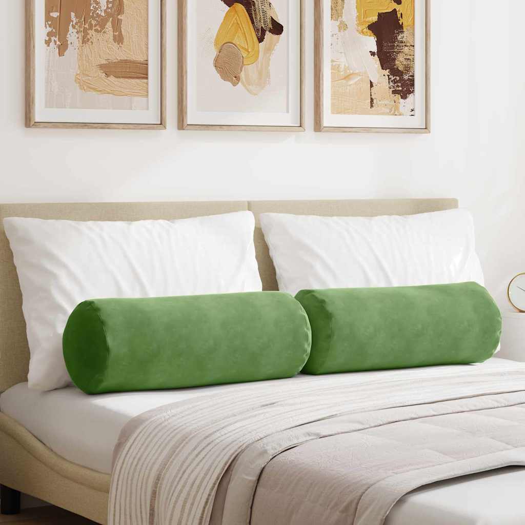 vidaXL Bolster Kussens 2 pcs Blauw Ø 15 x 40 cm Katoen Stof