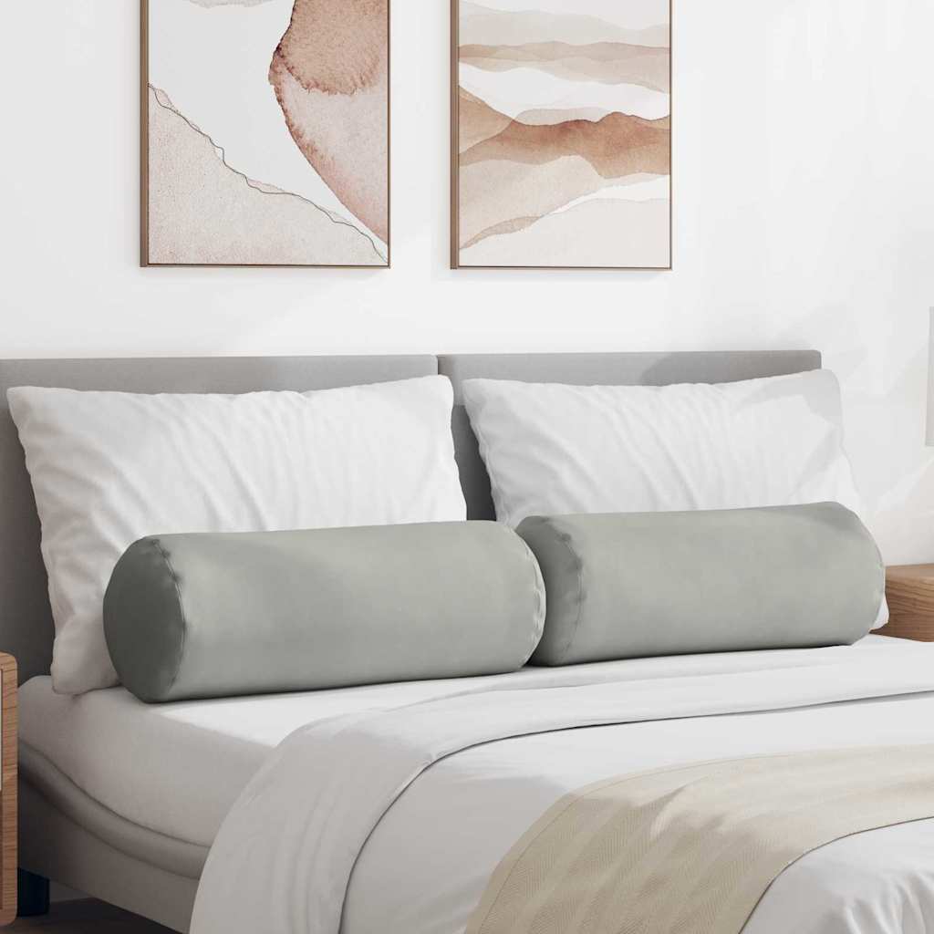 vidaXL Bolster Kussens 2 pcs Taupe Ø 15 x 40 cm Microvezel Stof