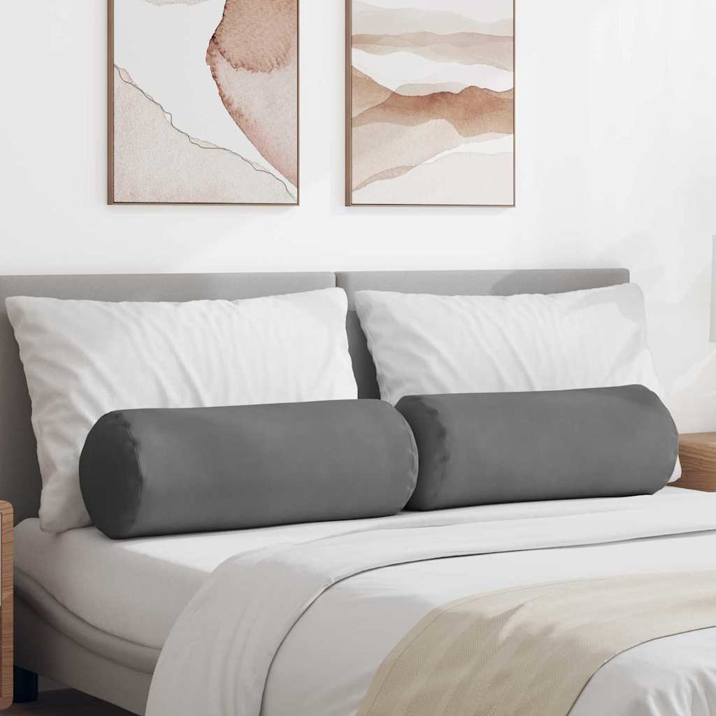 vidaXL Bolster Kussens 2 pcs Taupe Ø 15 x 40 cm Microvezel Stof