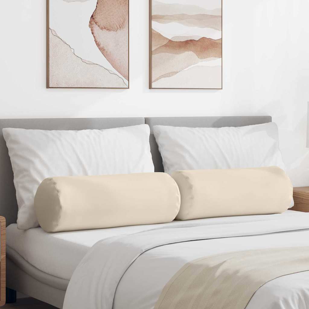vidaXL Bolster Kussens 2 pcs Taupe Ø 15 x 40 cm Microvezel Stof