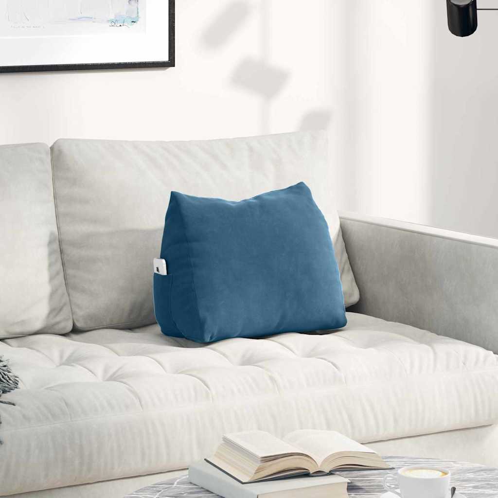 vidaXL Rugkussen Blauw 45 x 20 x 35 cm Katoen Stof