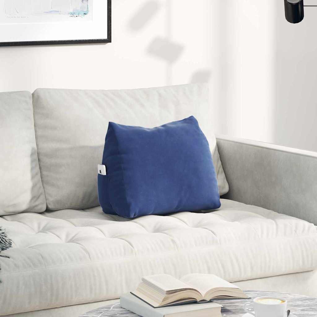 vidaXL Rugkussen Blauw 45 x 20 x 35 cm Katoen Stof