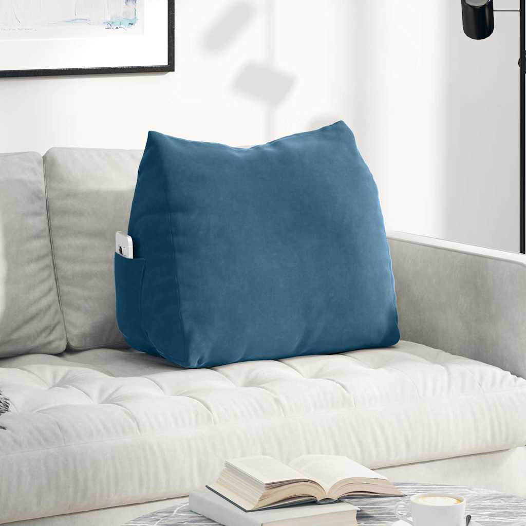 vidaXL Rugkussen Blauw 45 x 20 x 35 cm Katoen Stof