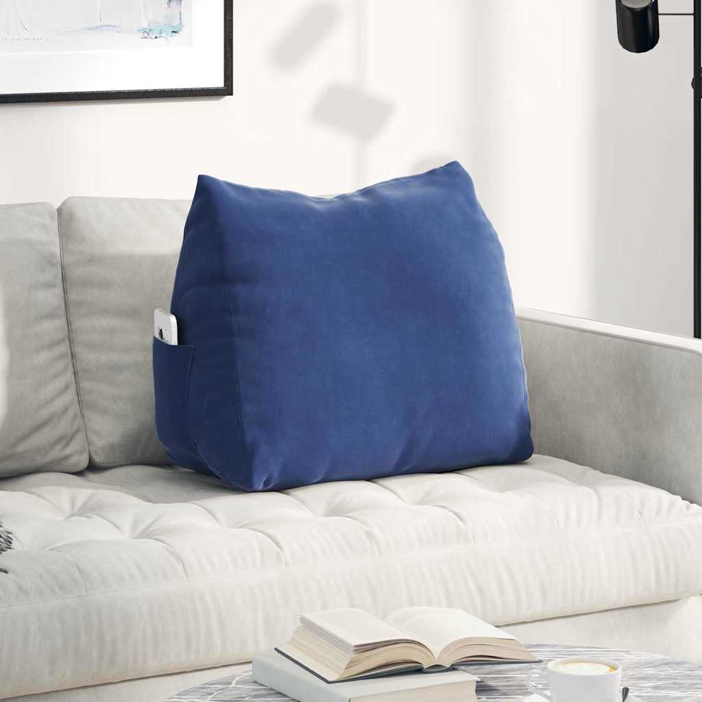 vidaXL Rugkussen Blauw 45 x 20 x 35 cm Katoen Stof