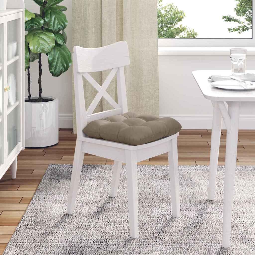 vidaXL Zitkussens 4 pcs Taupe 40 x 40 cm Microvezel Stof