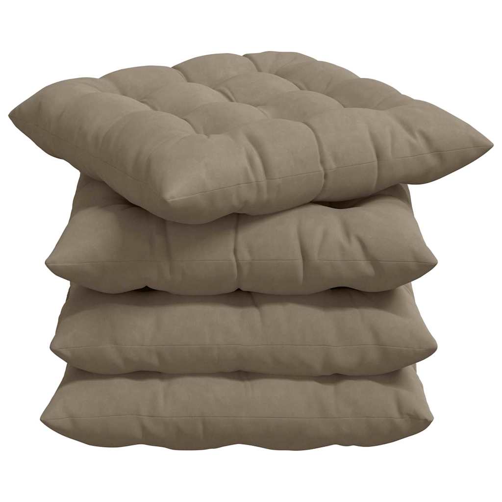 vidaXL Zitkussens 4 pcs Taupe 40 x 40 x 6 cm Microfibre