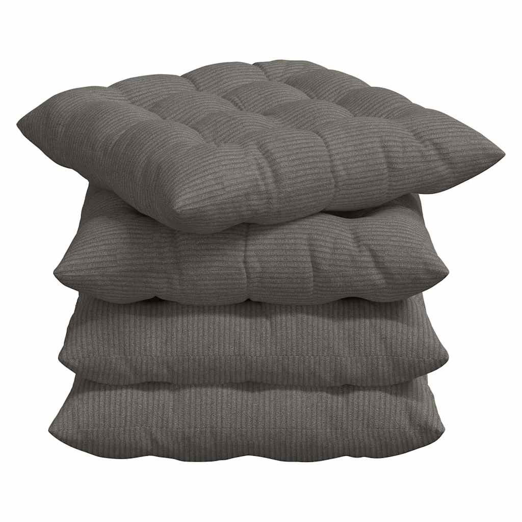 vidaXL Zitkussens 4 pcs Lichtgrijs 40 x 40 x 6 cm Katoen Stof