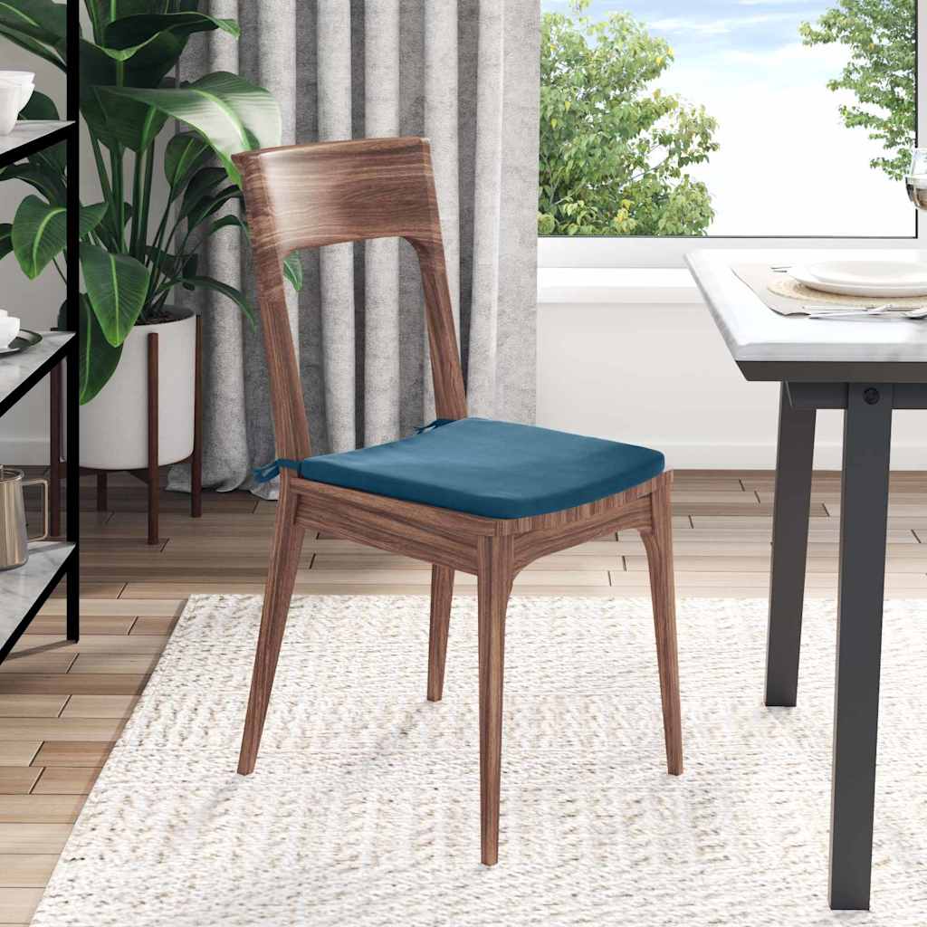 vidaXL Zitkussens 4 pcs Blauw 40 x 40 x 3 cm Fluweel