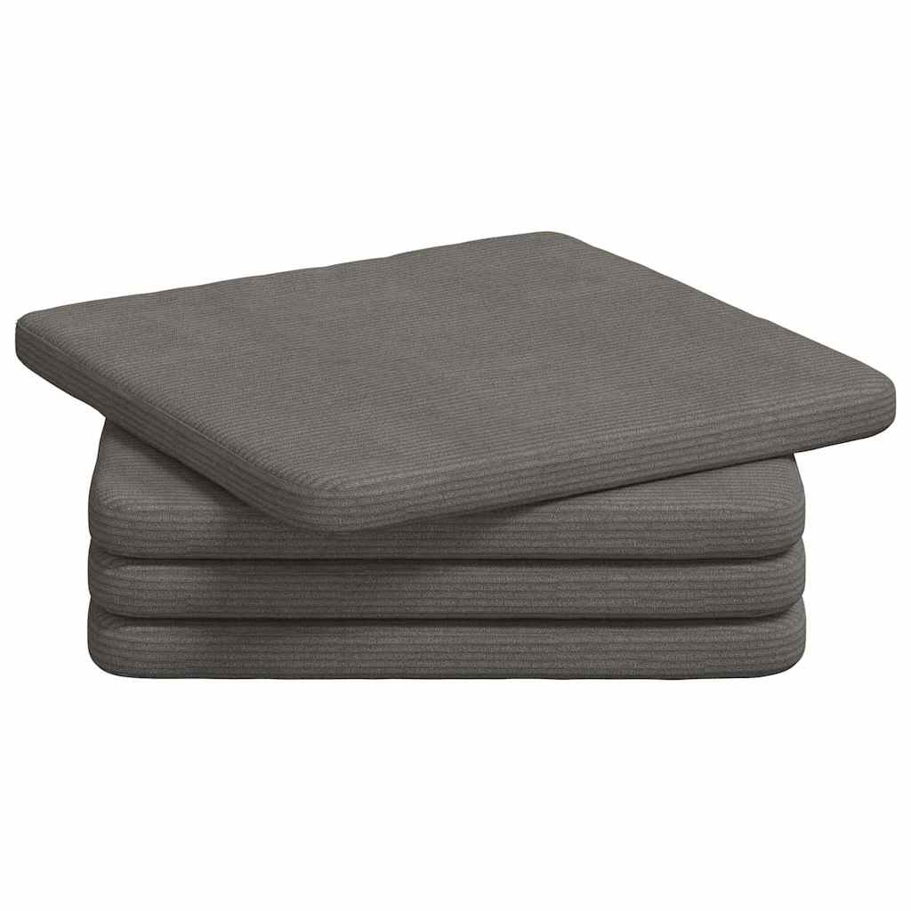 vidaXL Zitkussens 4 pcs Lichtgrijs 40 x 40 x 3 cm Katoen Stof