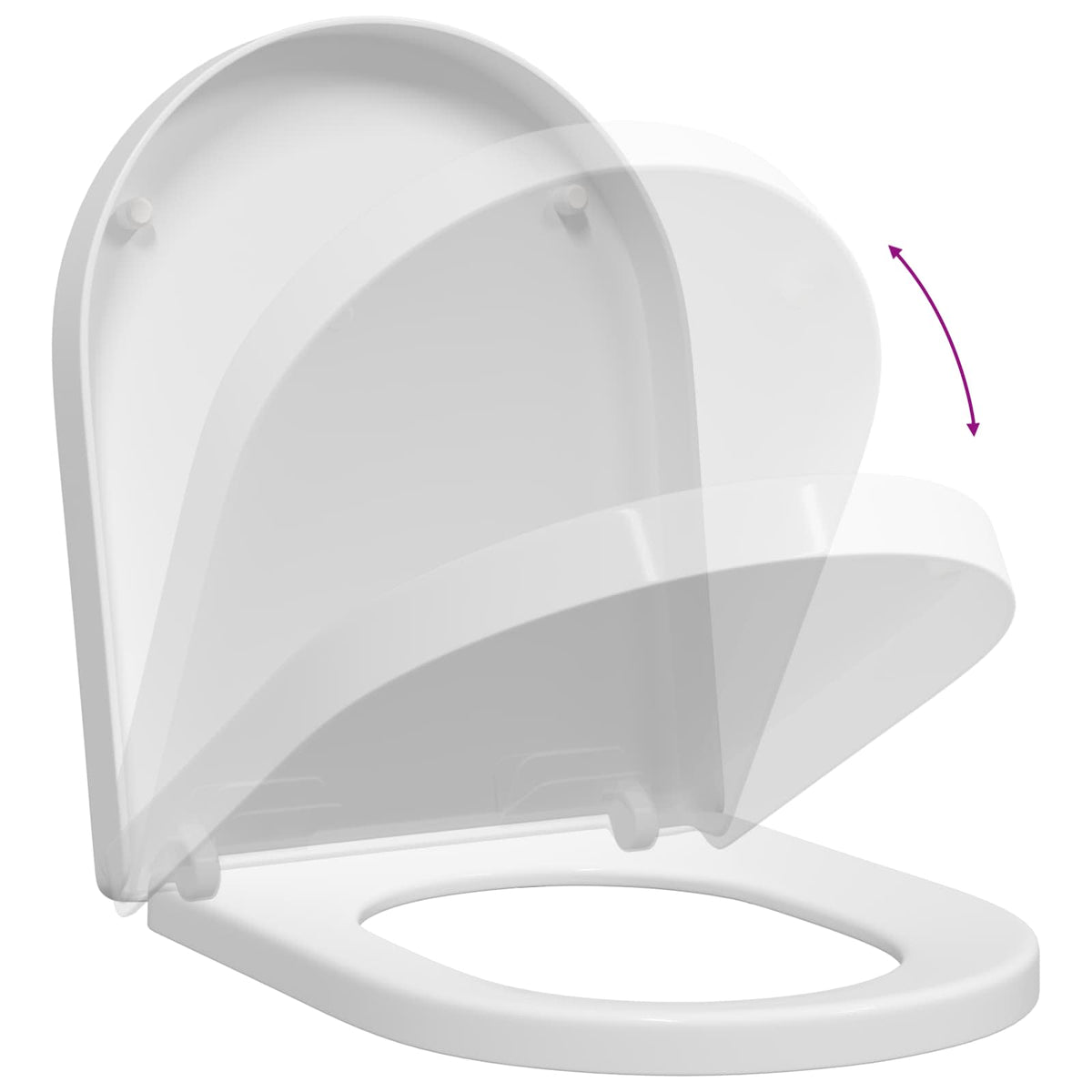 vidaXL Toiletzitting Wit 48 x 36.5 x 4.5 cm Polypropyleen
