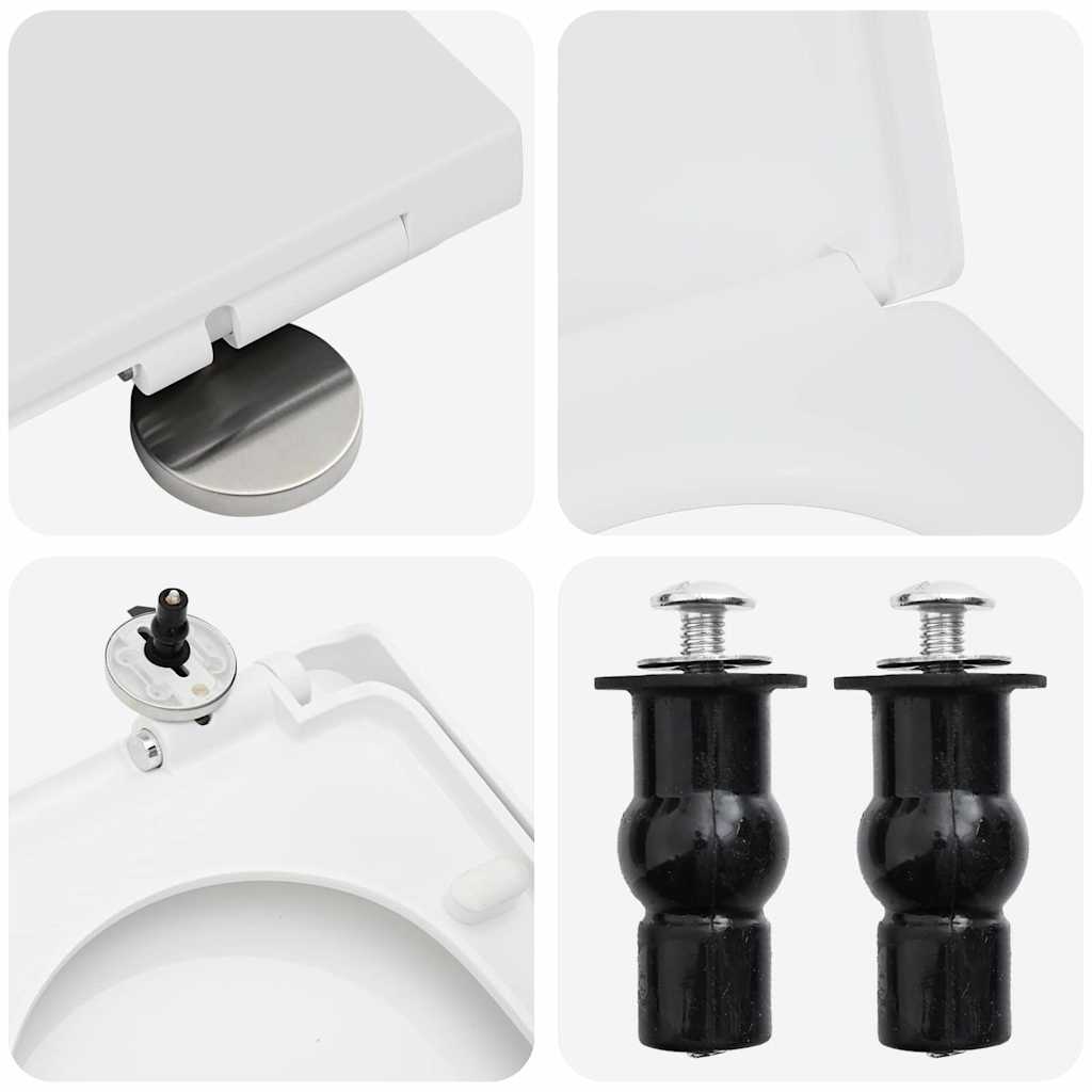 vidaXL Toiletzitting Wit 48 x 36.5 x 4.5 cm Polypropyleen