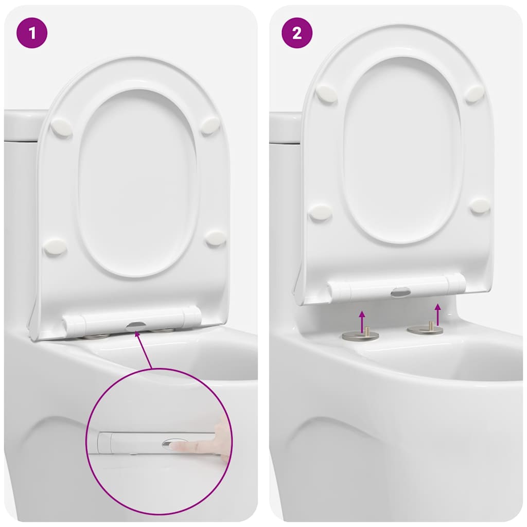 vidaXL Toiletzitting Wit 48.5 x 36 x 5 cm Polypropyleen