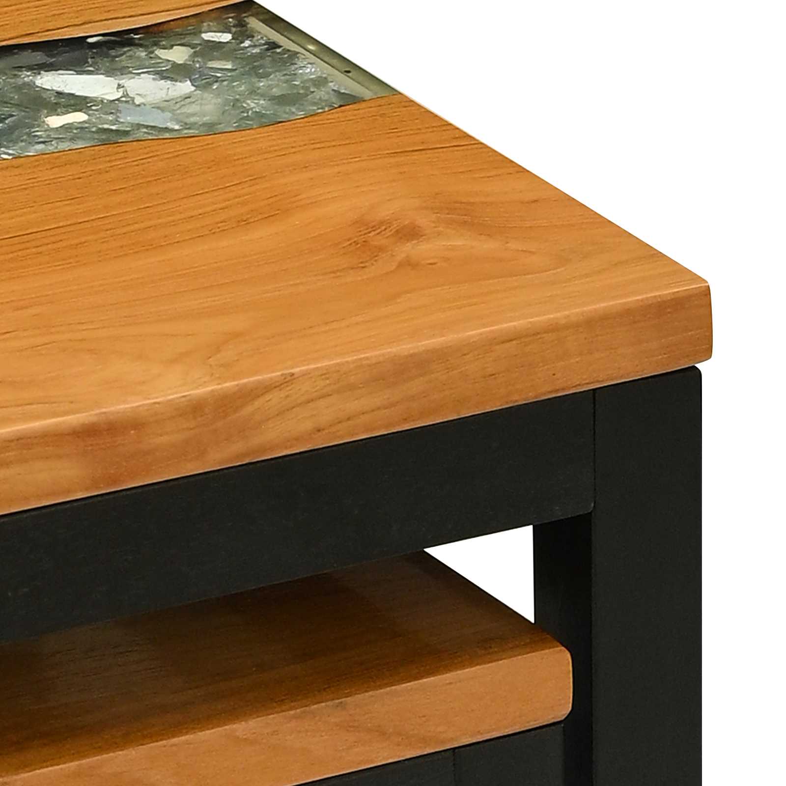 vidaXL Nesttafel 3 st Bruin Massief Teakhout