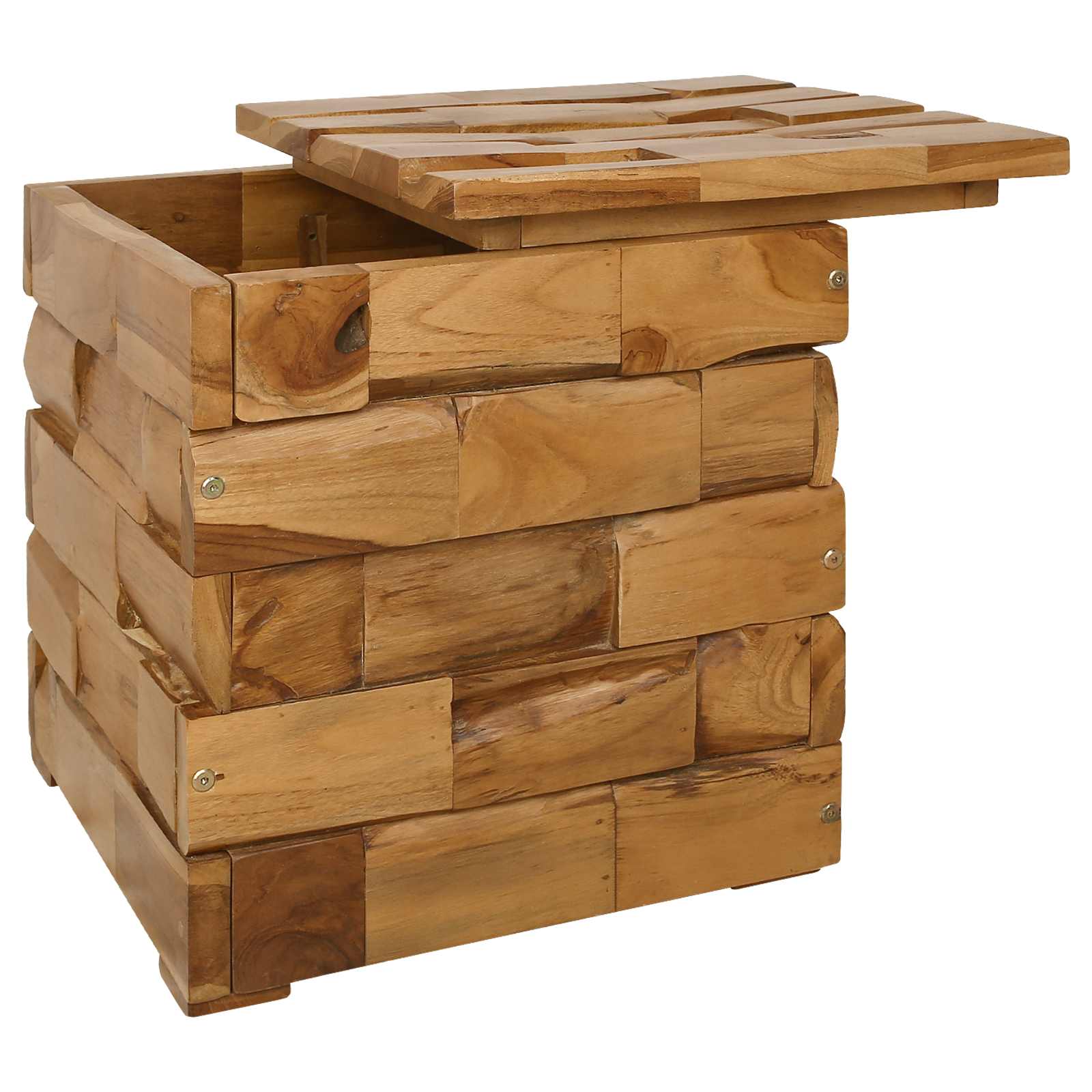 vidaXL Opbergkruk Bruin 40 x 40 x 45 cm Massief Teakhout