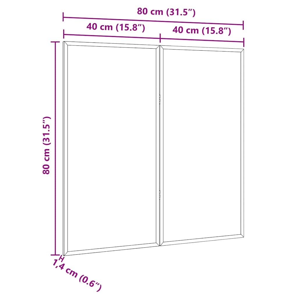 vidaXL Magnetisch whiteboard Wit 80 x 1.4 x 80 cm Massief grenenhout