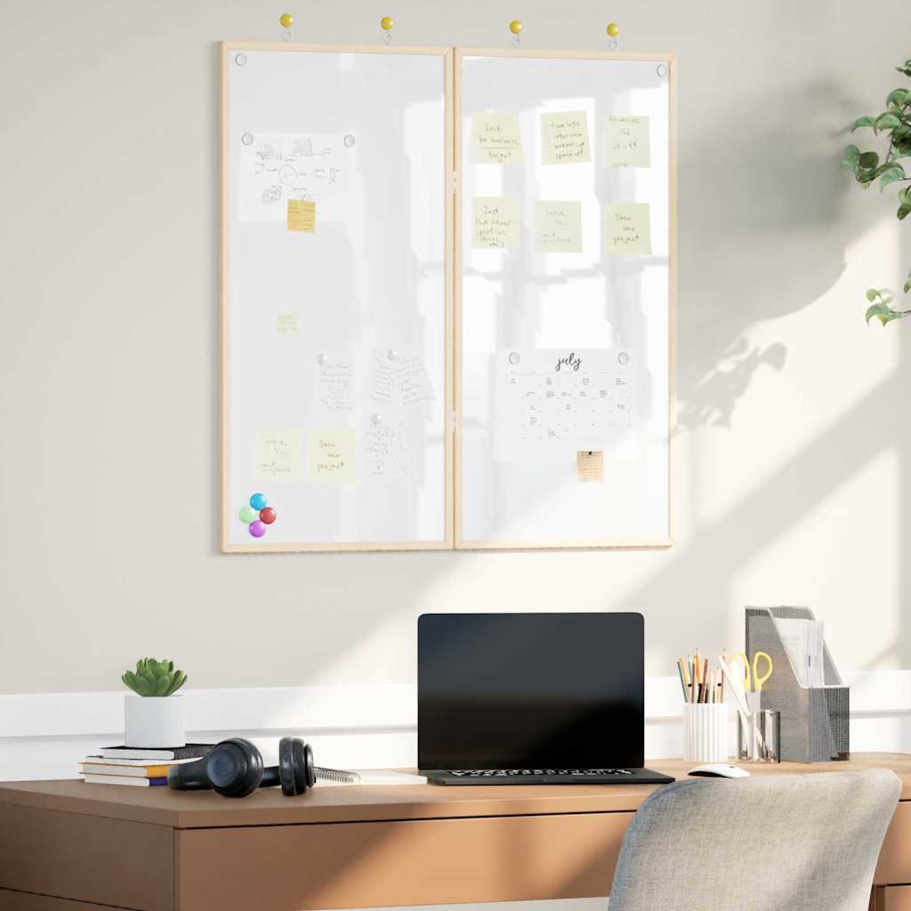 vidaXL Magnetisch whiteboard Wit 80 x 1.4 x 80 cm Massief grenenhout