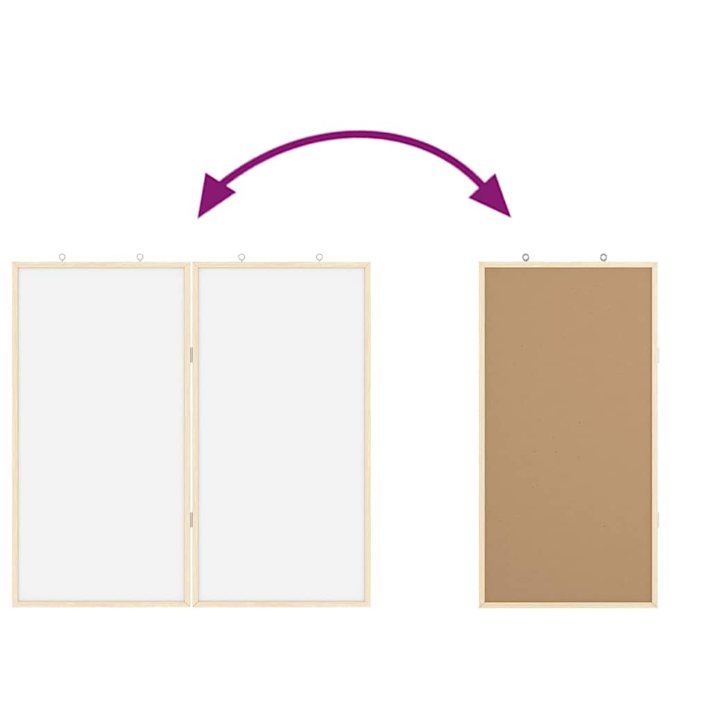 vidaXL Magnetisch whiteboard Wit 80 x 1.4 x 80 cm Massief grenenhout