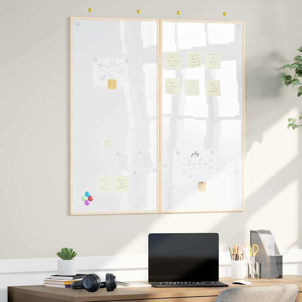 vidaXL Magnetisch whiteboard Wit 80 x 1.4 x 80 cm Massief grenenhout