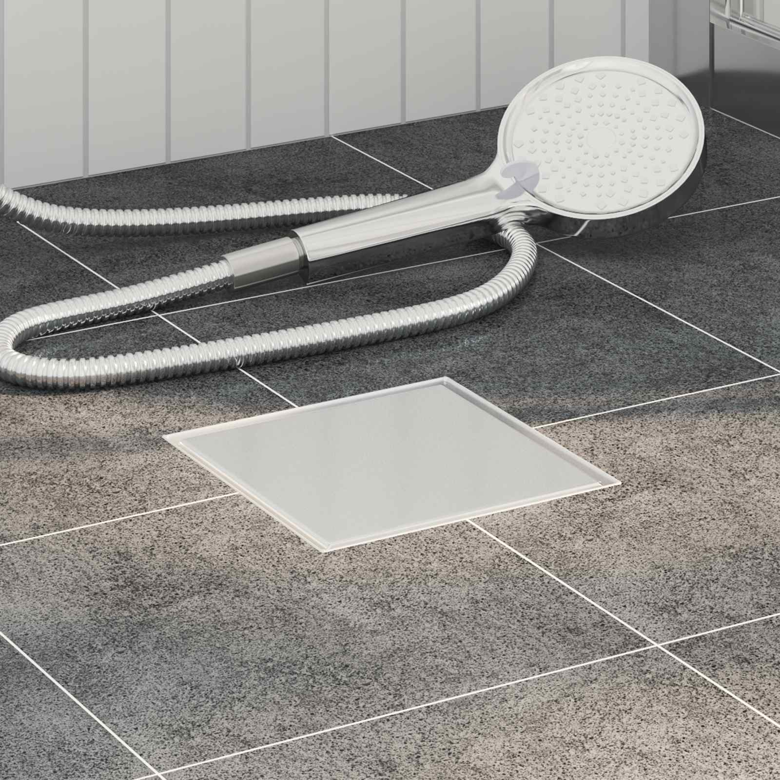 vidaXL 2 in 1 doucheafvoer Zilver 15 x 15 cm Roestvrij staal 304