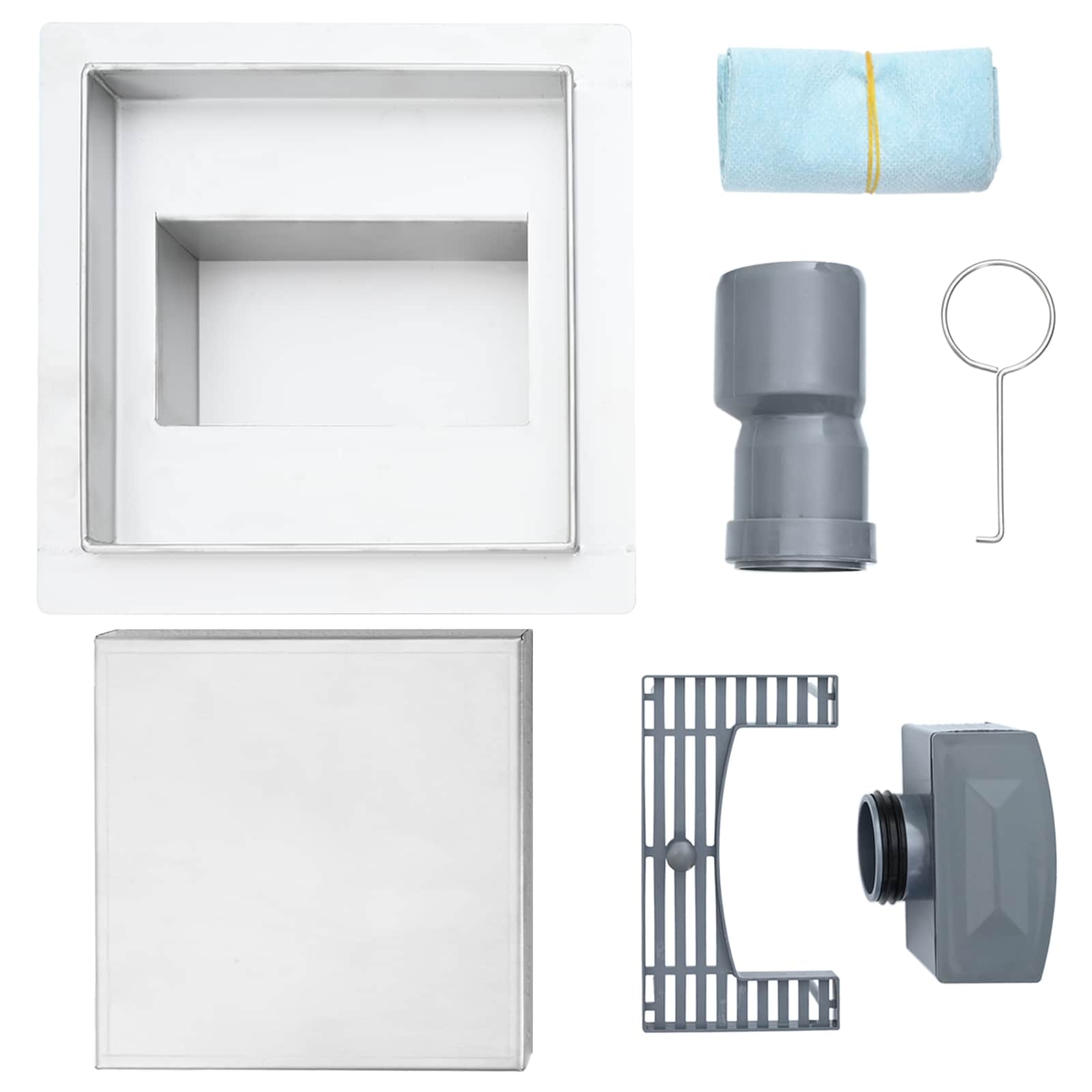 vidaXL 2 in 1 doucheafvoer Zilver 15 x 15 cm Roestvrij staal 304