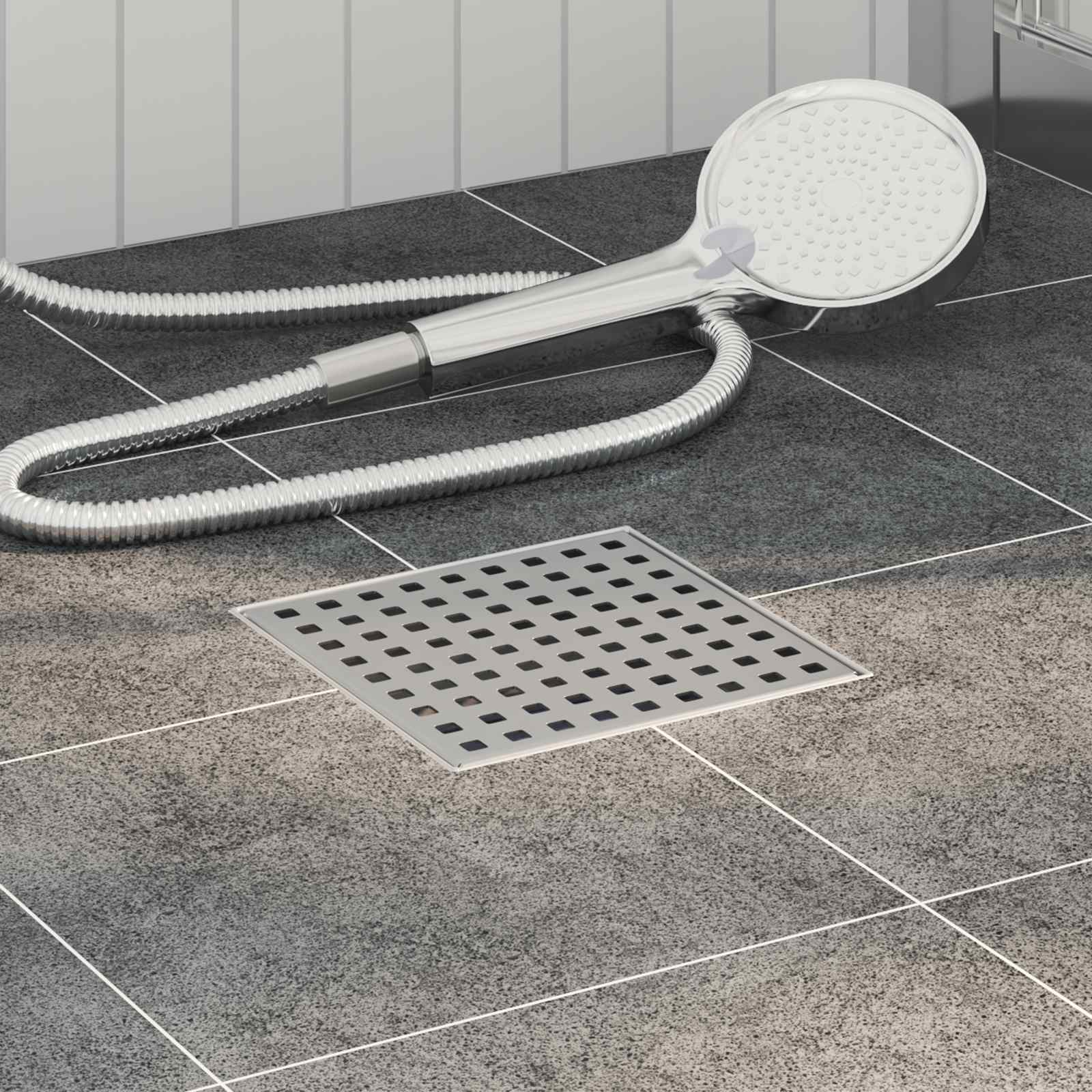 vidaXL 2 in 1 doucheafvoer Zilver 15 x 15 cm Roestvrij staal 304