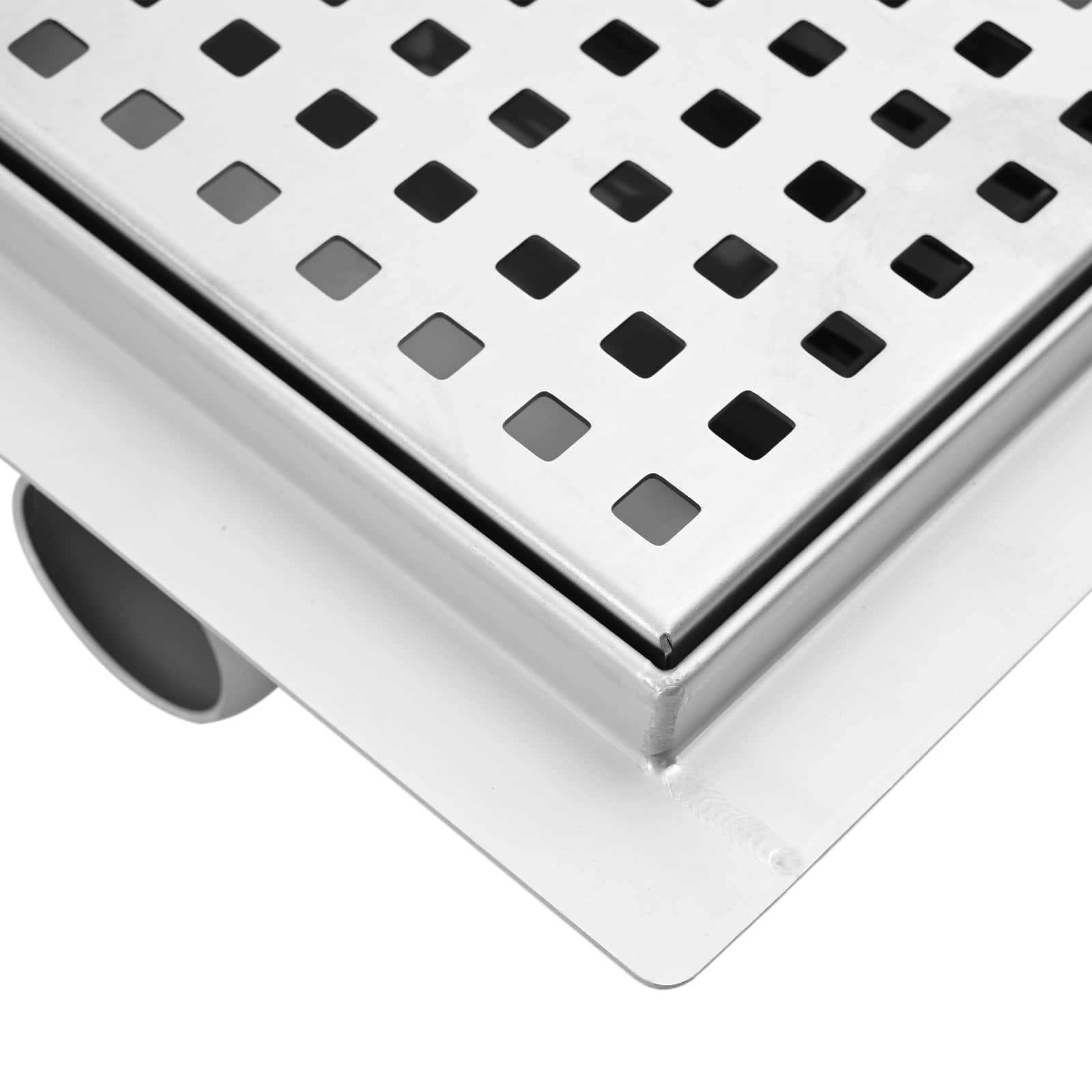 vidaXL Dot doucheafvoer Zilver 15 x 15 cm Roestvrij staal 304