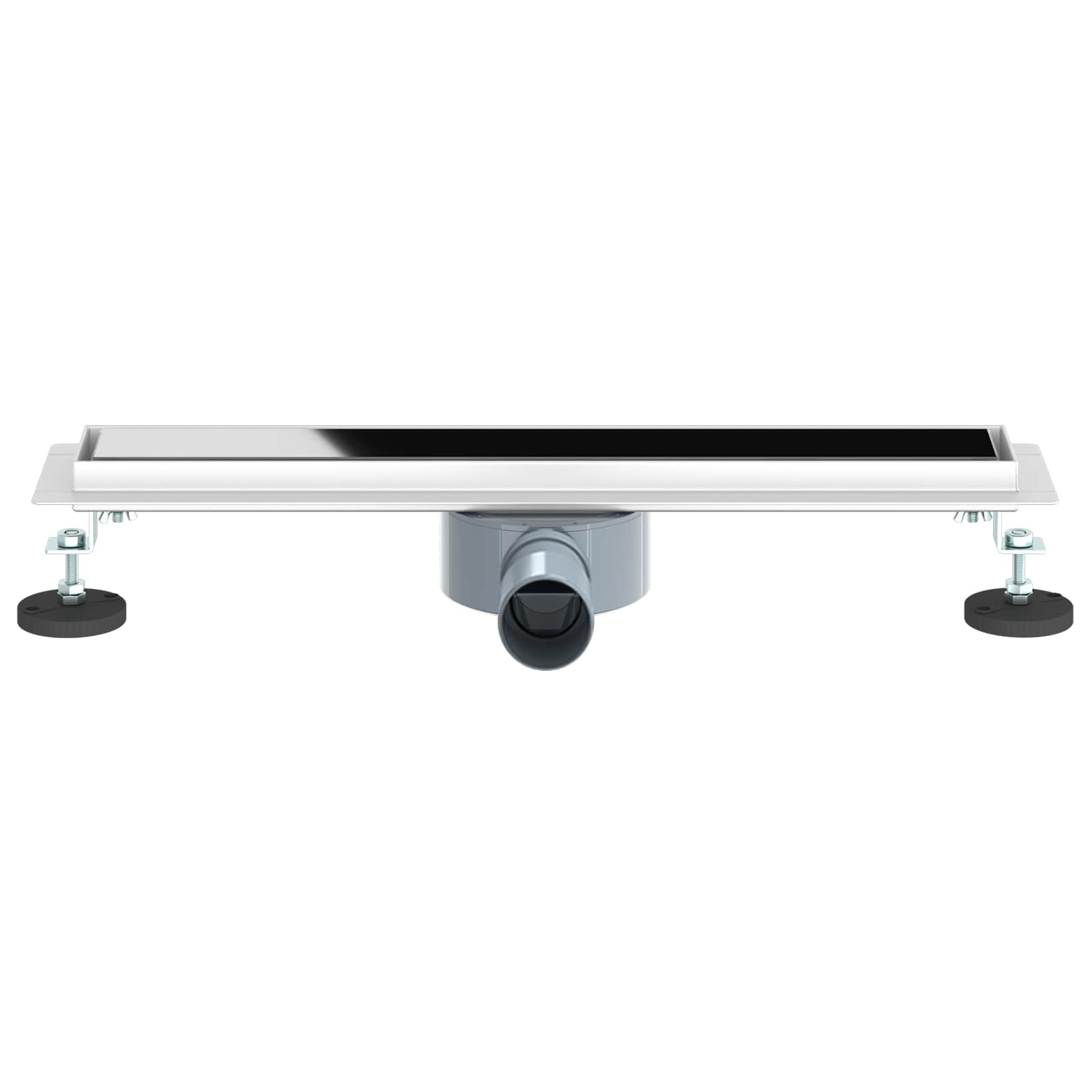 vidaXL Doucheafvoer Glasdeksel met 360° Sifon Zwart 50 cm