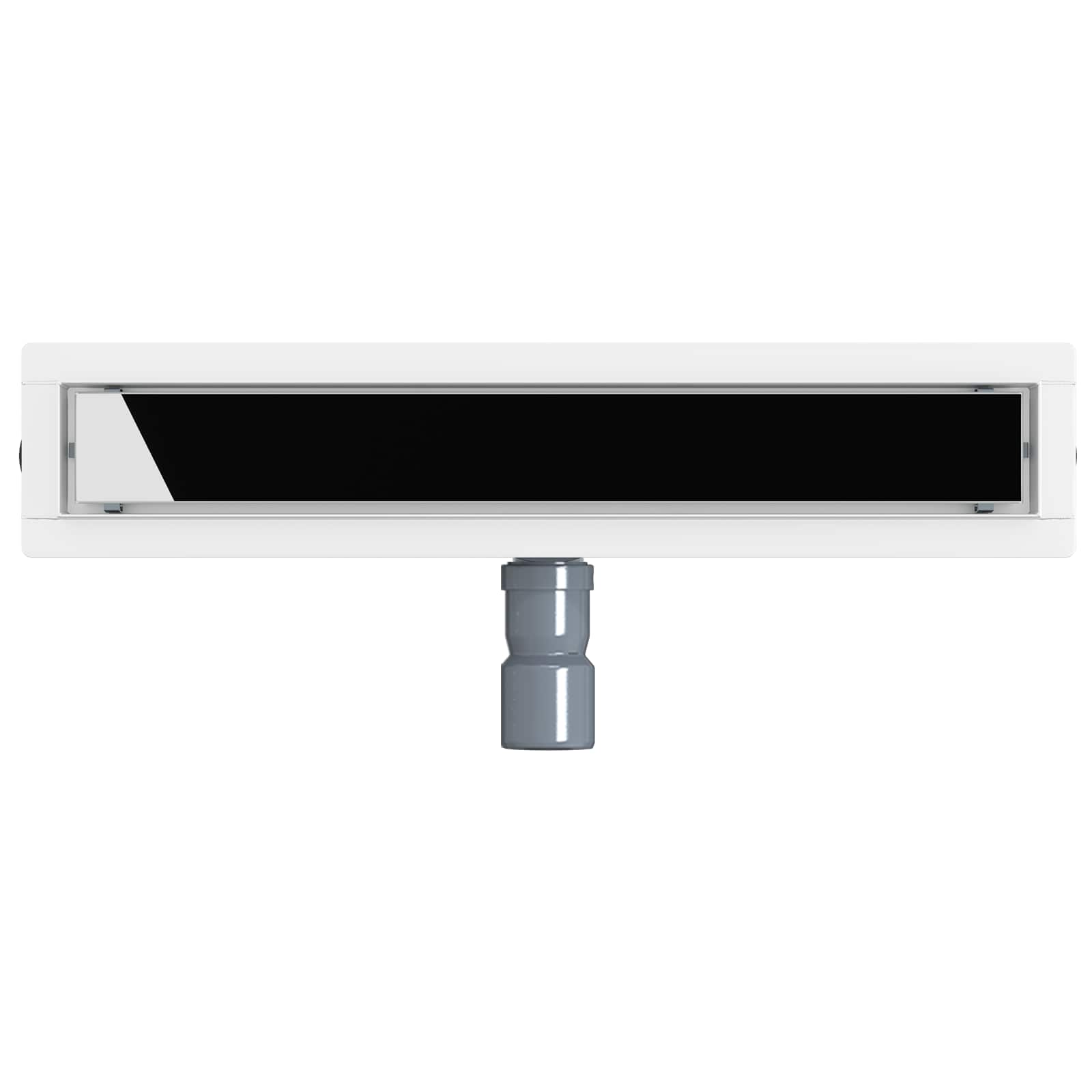 vidaXL Doucheafvoer Glasdeksel met 360° Sifon Zwart 50 cm