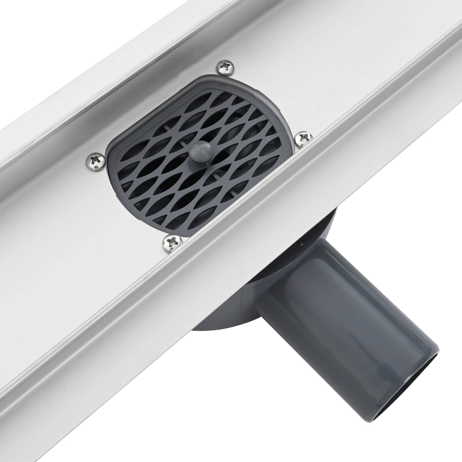 vidaXL Doucheafvoer Glasdeksel met 360° Sifon Zwart 50 cm