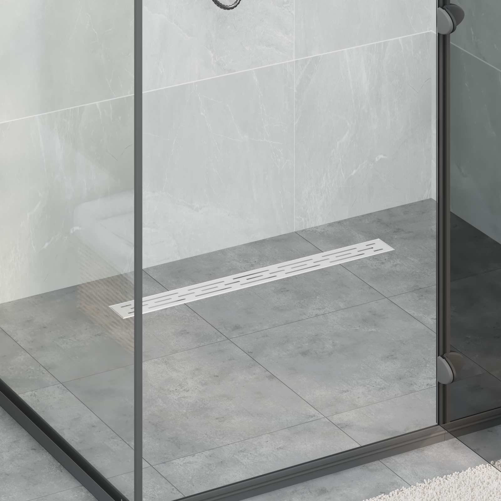 vidaXL Doucheafvoer Glasdeksel met 360° Sifon Zwart 50 cm