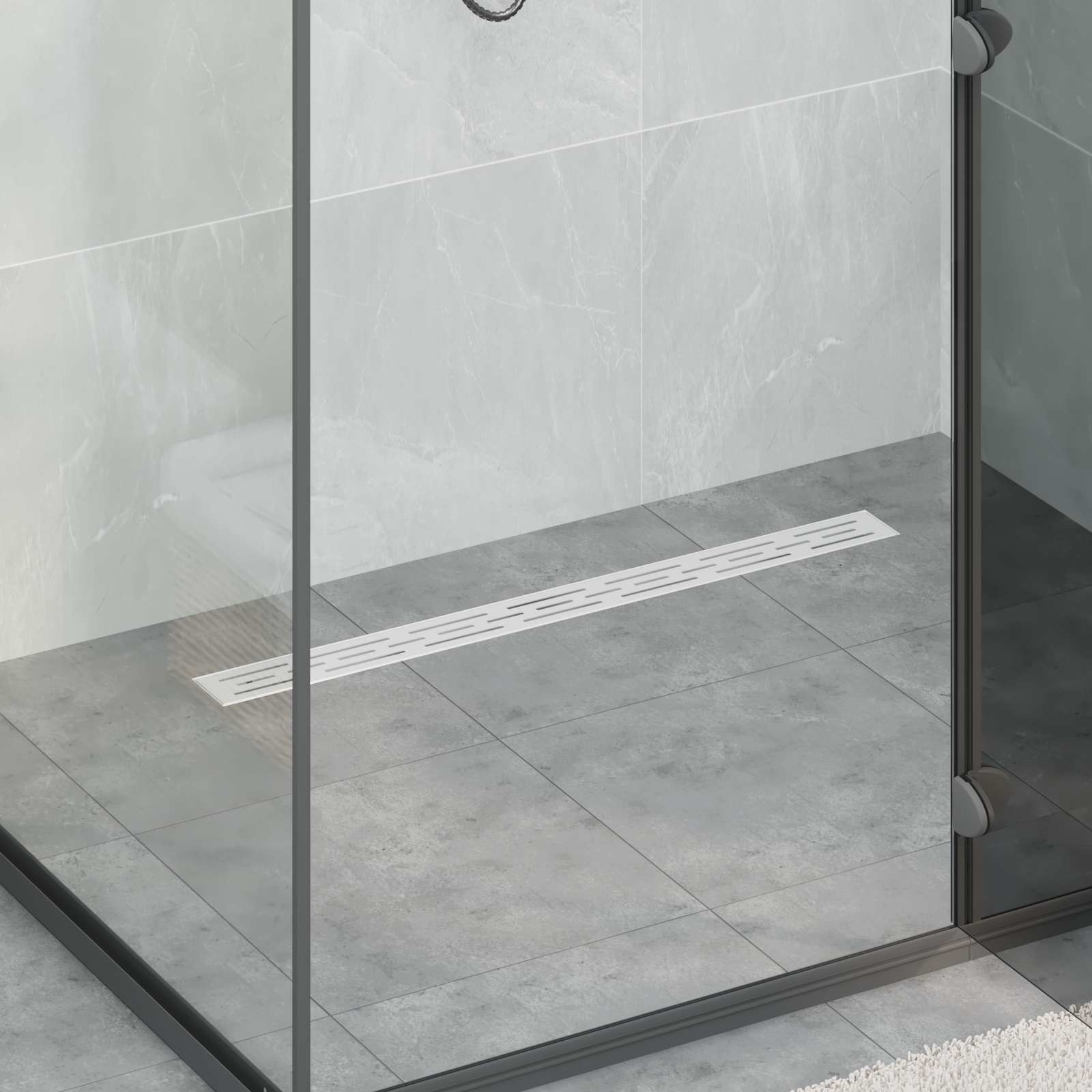 vidaXL Doucheafvoer Glasdeksel met 360° Sifon Zwart 50 cm