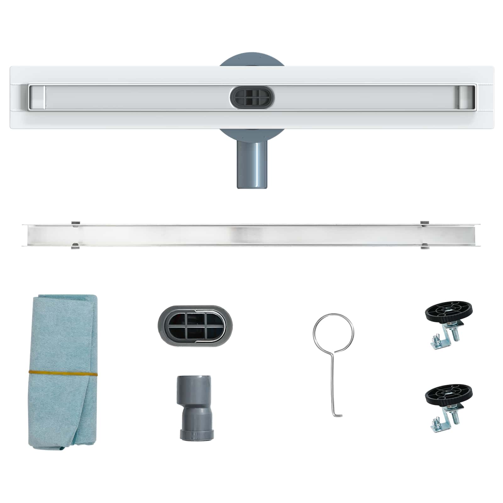 vidaXL 360° Doucheafvoer Met Slank Model Zilver 50 cm