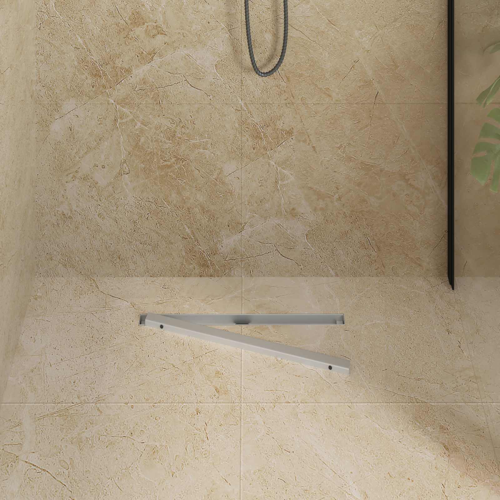 vidaXL 360° Doucheafvoer Met Slank Model Zilver 50 cm