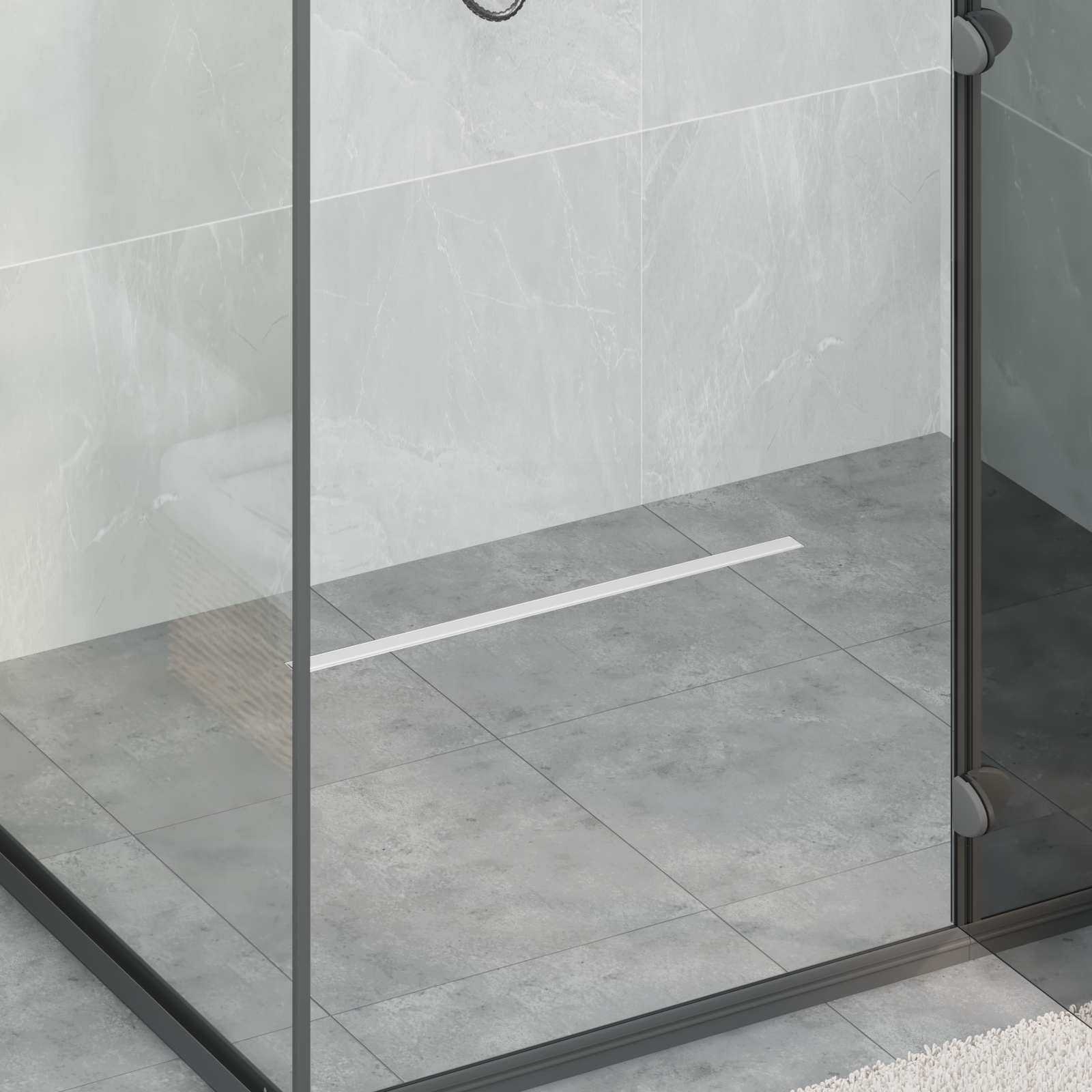 vidaXL 360° Doucheafvoer Met Slank Model Zilver 50 cm