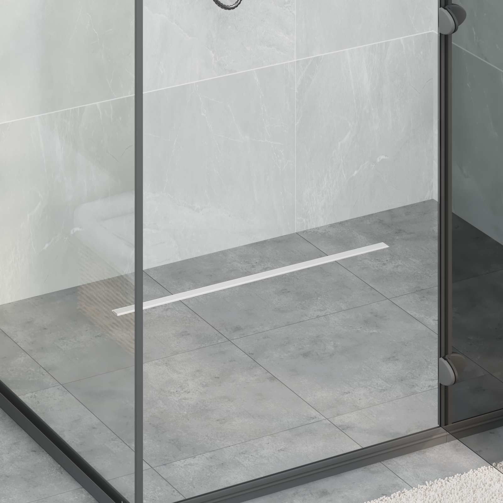 vidaXL 360° Doucheafvoer Met Slank Model Zilver 50 cm