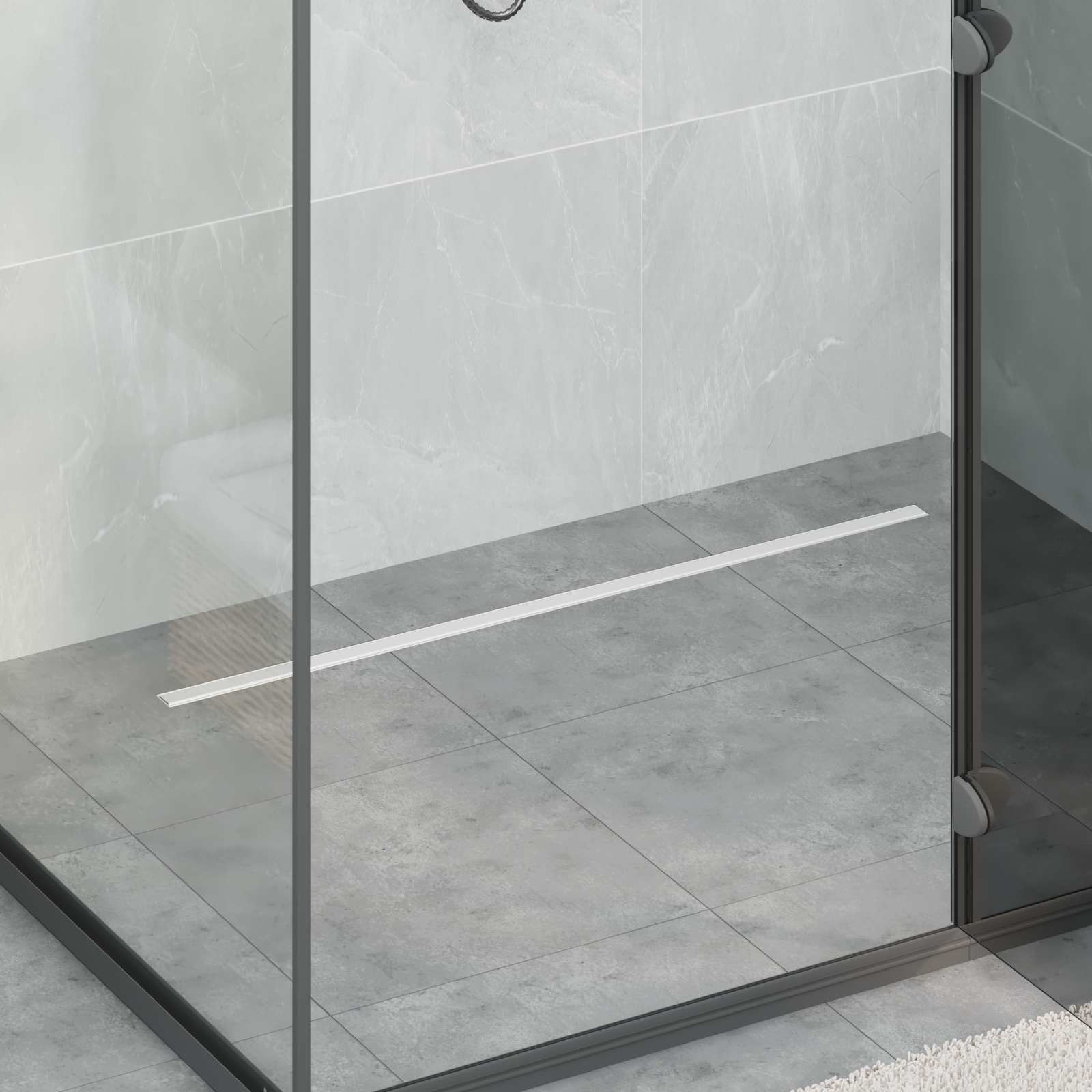 vidaXL 360° Doucheafvoer Met Slank Model Zilver 50 cm