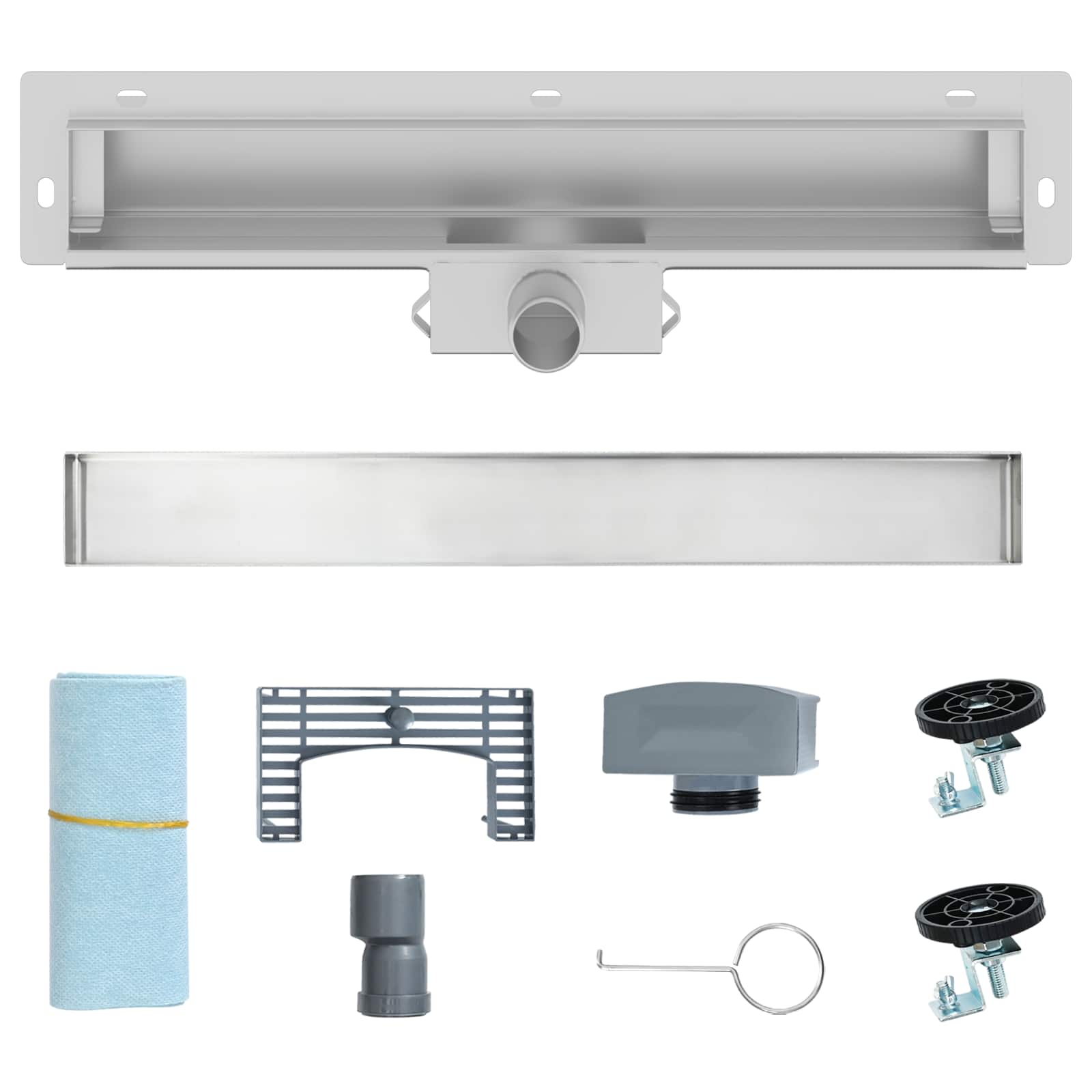 vidaXL Wandgemonteerde Douche Afvoer Zilver 50 cm Roestvrij staal 304